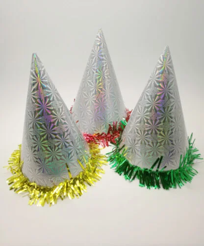 20cm Metallic Laser Party Hat – Mix Colors (Pack of 10) - Image 5