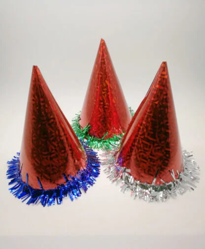 20cm Metallic Laser Party Hat – Mix Colors (Pack of 10) - Image 4