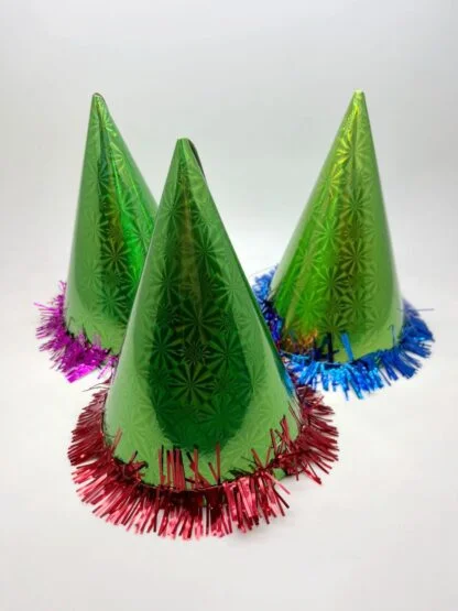 20cm Metallic Laser Party Hat – Mix Colors (Pack of 10) - Image 7