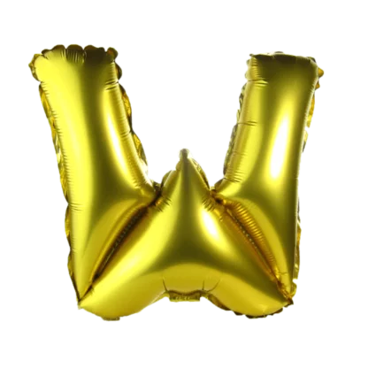 16 inch Gold Alphabet Balloon (W)