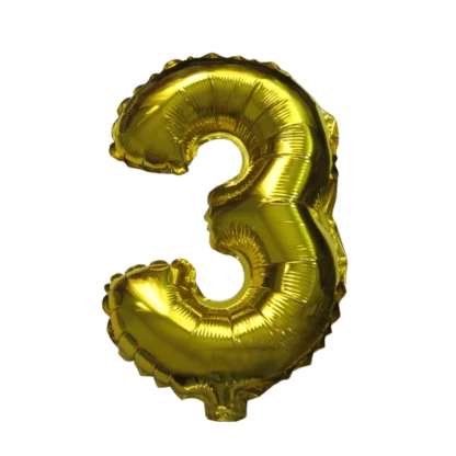 16 inch Gold Number Balloon (3)