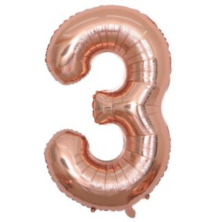 Rose Gold Numbers Foil Balloons