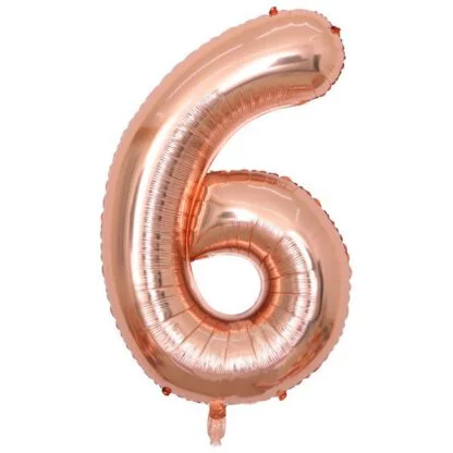 16 inch Rose Gold Number Balloon (6)