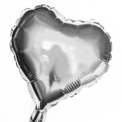 18 inch Heart Shaped Foil Balloon (Silver)