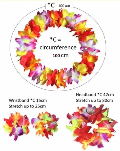 Hawaiian Garland 4pcs set (Red) - Image 2