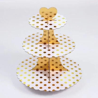 Gold Polka Dot Cup Cake Stand