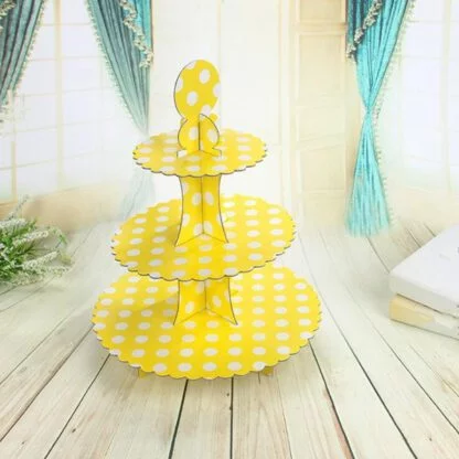 Polka Dot Cup Cake Stand (Yellow)