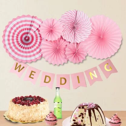 Paper Fan Decoration - Pink - Image 4