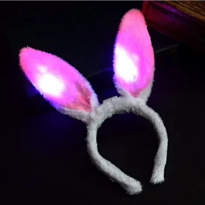 LED Bunny Ears Hair Band (Furry) - Image 4