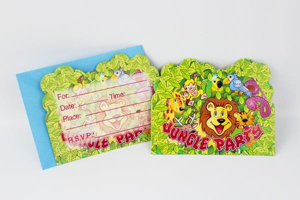 6pcs Animal Theme Invitation Card  - Malaysia Online Party Pack  Shop