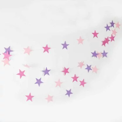 4M star shaped garland banner (Pink & Purple)