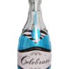 Blue Champagne Bottle Shaped Foil Balloon