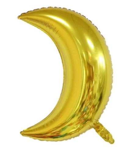 22 inch Moon Shaped Foil Balloon (Gold)