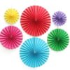 Paper Fan Decoration – Colorful (Plain)