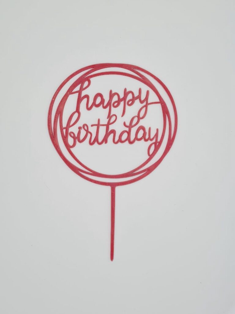 Happy Birthday Acrylic Cake Topper (Red) - Party.my - Malaysia Online Party Pack Shop