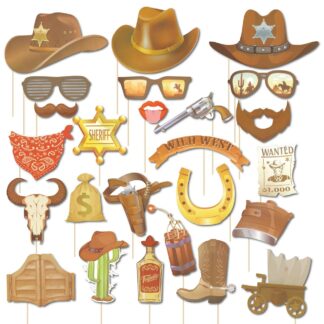 25pcs Cowboy Photo Booth Props