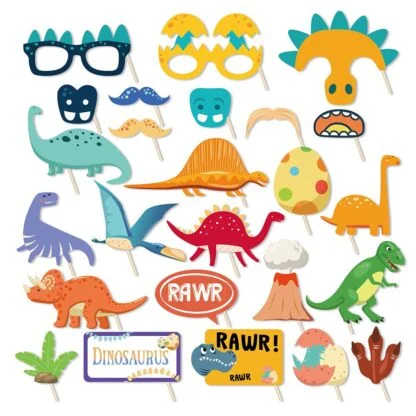 25pcs Dinosaur Photo Booth Props