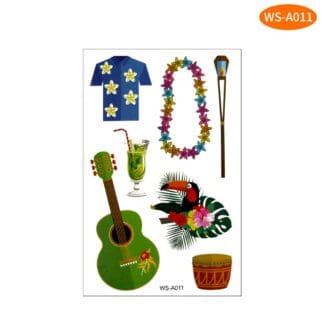 Hawaiian Themed Temporary Tattoo Sticker (A011)