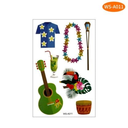 Hawaiian Themed Temporary Tattoo Sticker (A011)