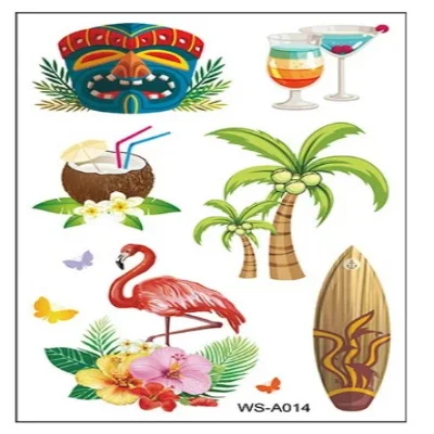 Hawaiian Themed Temporary Tattoo Sticker (A014)