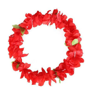 Hawaiian Garland (Flower Necklace) - Red