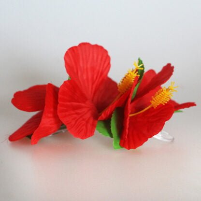 Hibiscus Flower Bunga Raya Hair Clip - Red