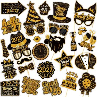 30pcs Happy New Year 2027 Photo Booth Props