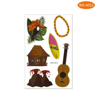 Hawaiian Themed Temporary Tattoo Sticker (A012)