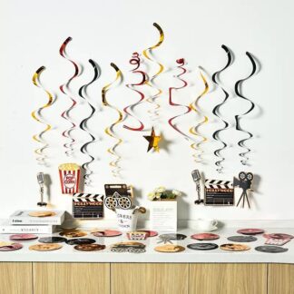 30pcs Hollywood theme Hanging Swirl Decorations