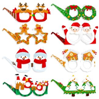 8pcs Christmas Paper Glasses