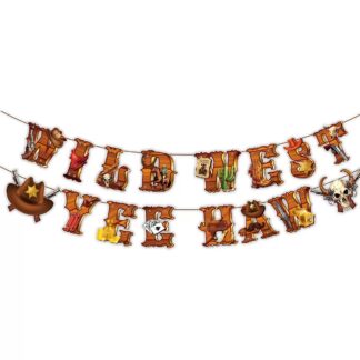 Wild West Yee Haw Cowboy Theme Party Banner