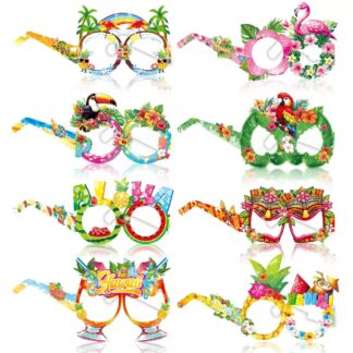 8pcs Hawaiian Themed Paper Glasses (B)
